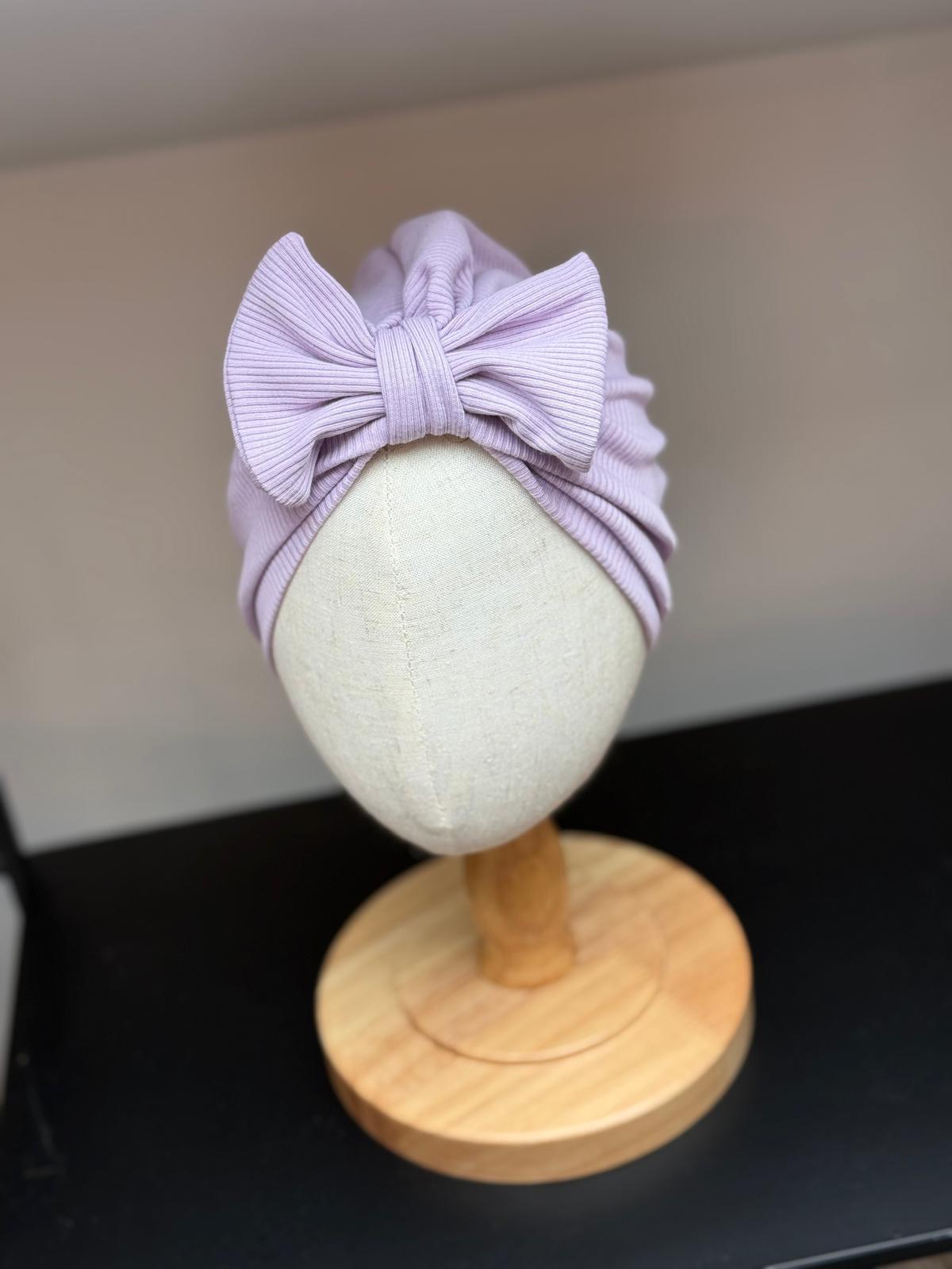 Turban - süße Mütze mit Schleife einfarbig