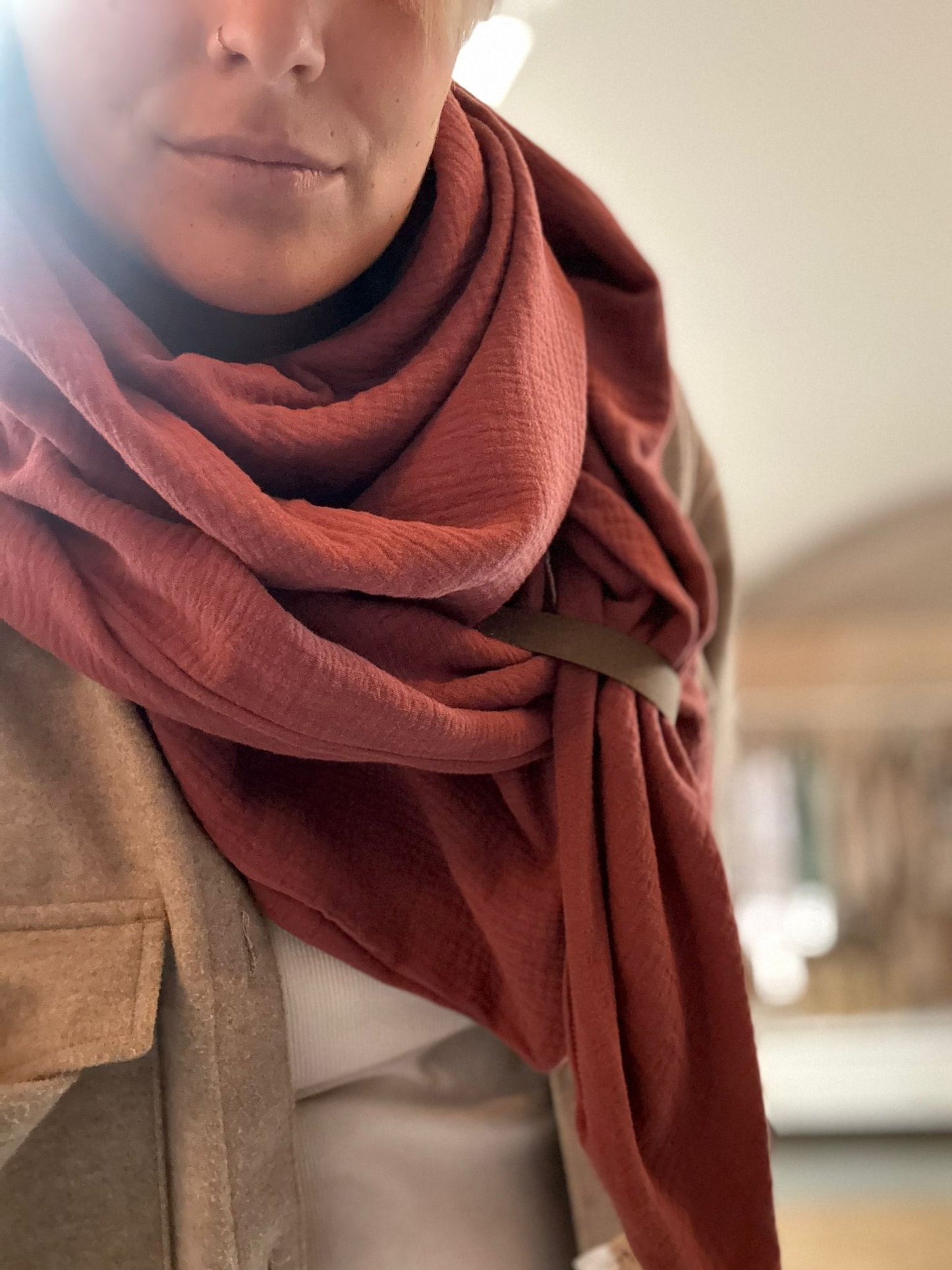 XXL Dreieckstuch aus Musselin für Damen einfarbig