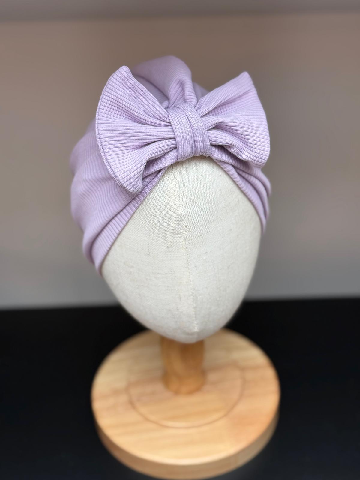 Turban - süße Mütze mit Schleife einfarbig