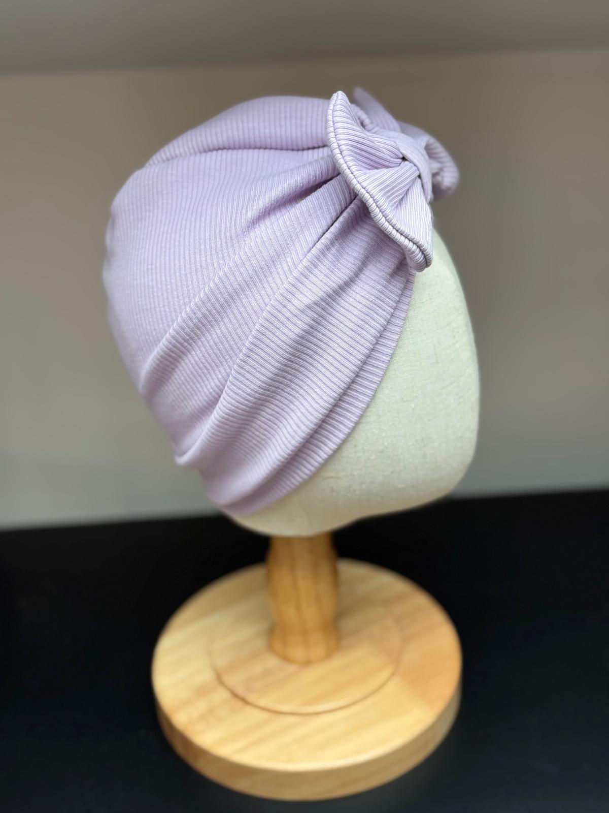 Turban - süße Mütze mit Schleife einfarbig